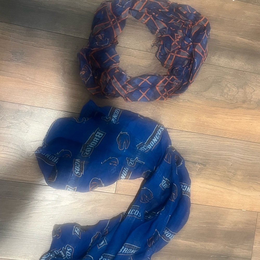 Boise State Blue and Orange Patterned Scarves